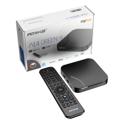 Amiko A14 GREEN+ | MYTV3 | 2GB + 32GB | DUAL BAND WiFi | BACKLIT BLUETOOTH VOICE REMOTE Amiko A14 GREEN+ | MYTV3 | 2GB + 32GB | DUAL BAND WiFi | BACKLIT BLUETOOTH VOICE REMOTE